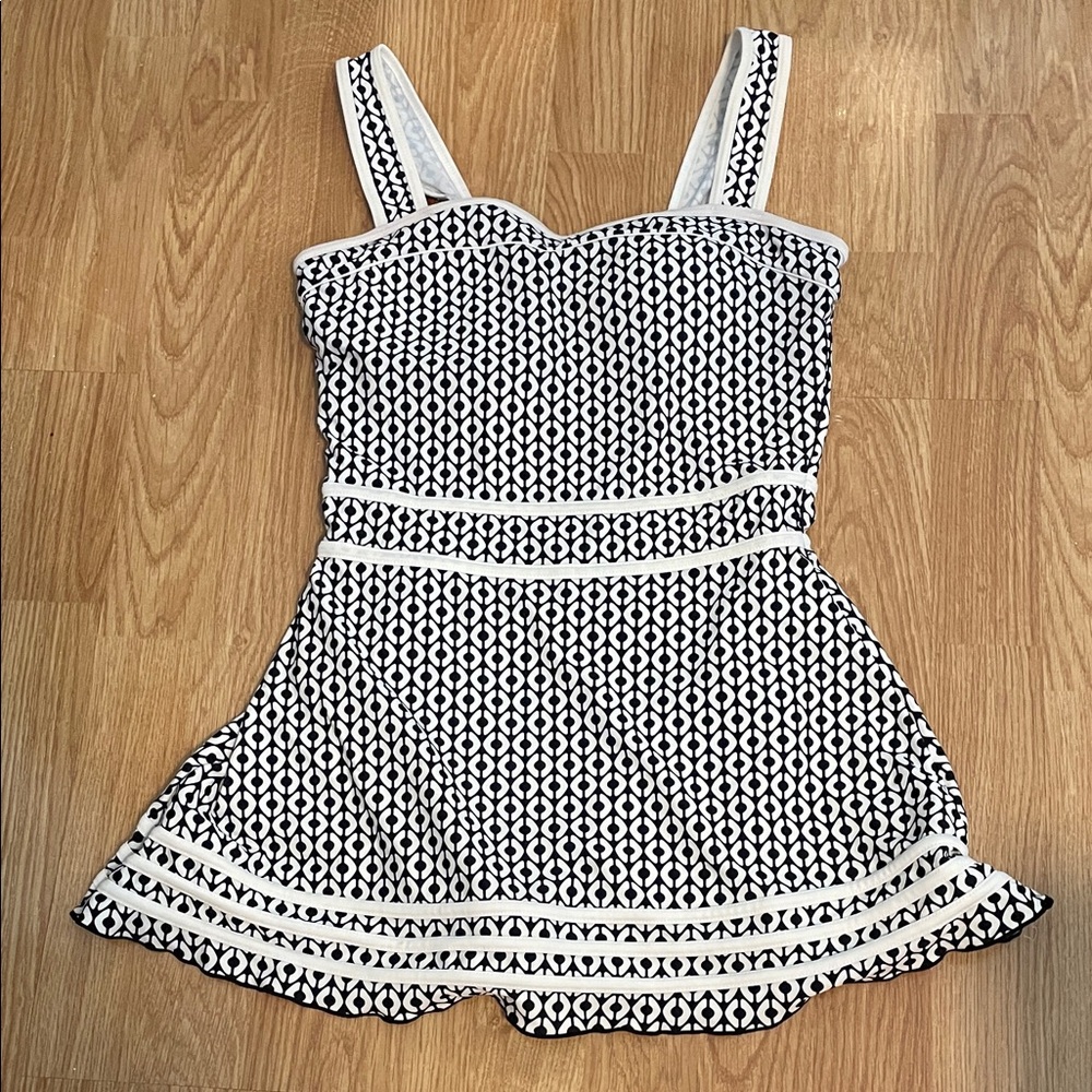 Elegant Black and White Women Swim One Piece